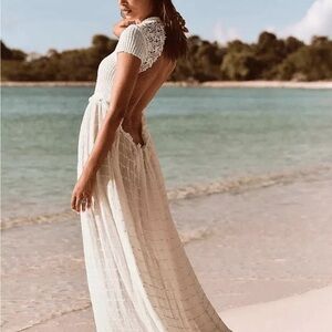 Free People Women’s Serenity Maxi Boho Beachy Dress size L